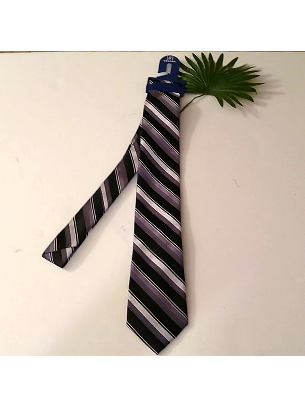 NWT George Tie silver black gray stripe. Office